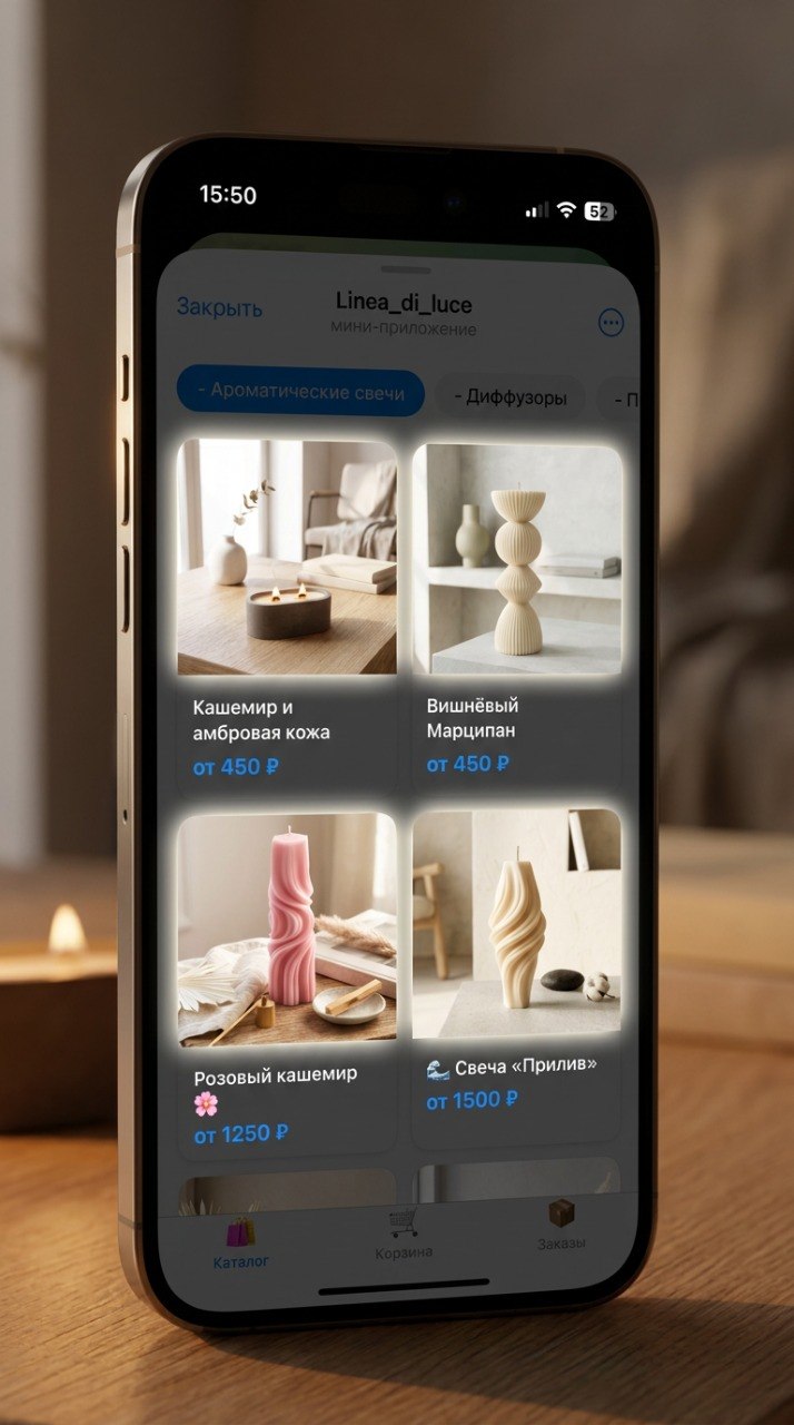 Магазин внутри Telegram — главный экран